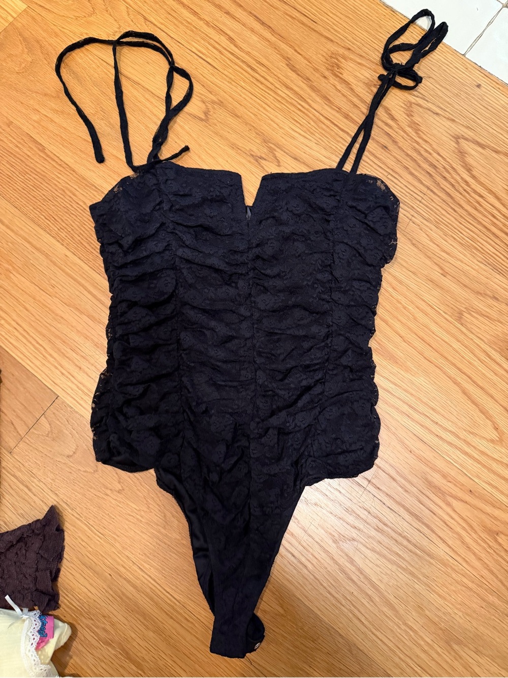 Aqua Black Lace Kids One-Piece Bodysuit